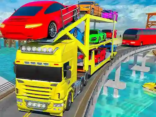 Crazy Mega Car Transport Truck Game — free online game