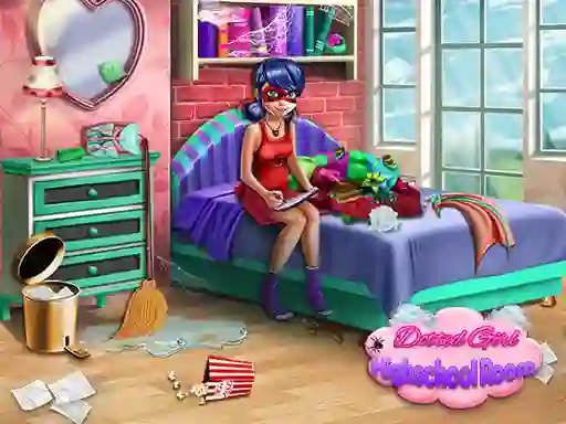 Dotted Girl: Highschool room — free online game