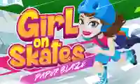 Girl on Skates Paper Blaze — free online game