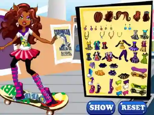 Clawdeen skates — free online game