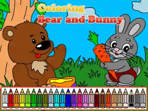 Trò chơi Coloring book: Bear and rabbit trực tuyến