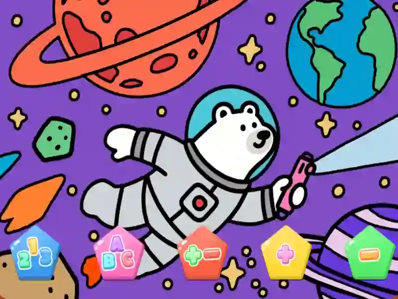 Color By Code Space Bear — free online game