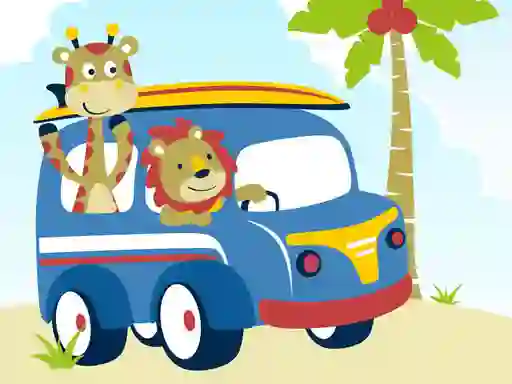 Cute animals with cars difference — free online game