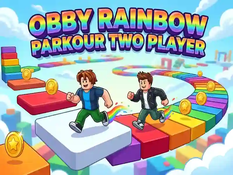 بازی Obby Rainbow Parkour Two Player آنلاین