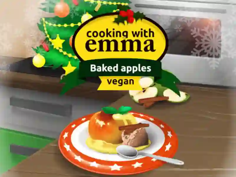 Cooking with Emma Baked Apples vegan — free online game