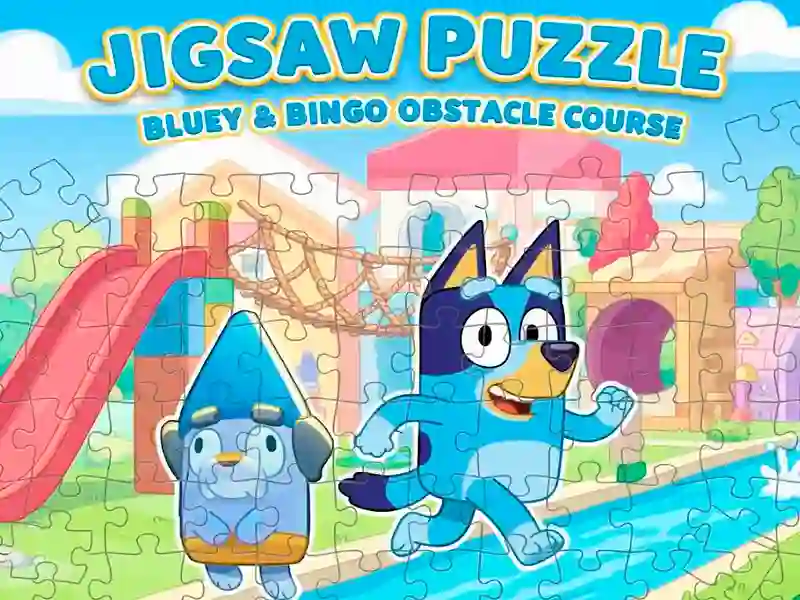 Jigsaw Puzzle: Bluey & Bingo Obstacle Course – tasuta veebimäng
