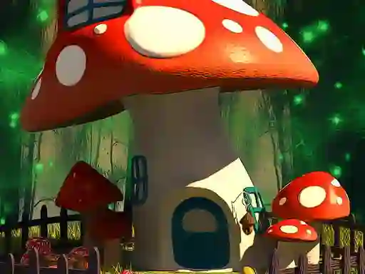 Funny Mushroom Houses Jigsaw — free online game
