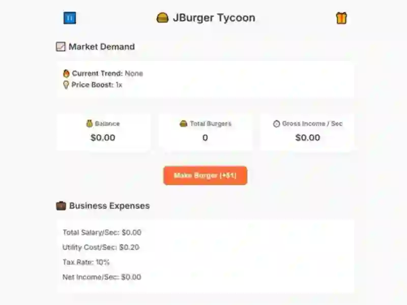 Jburger Tycoon — free online game