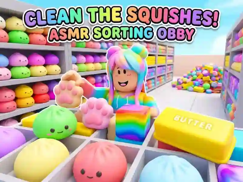 Гульня Clean the Squishes! ASMR Sorting Obby онлайн