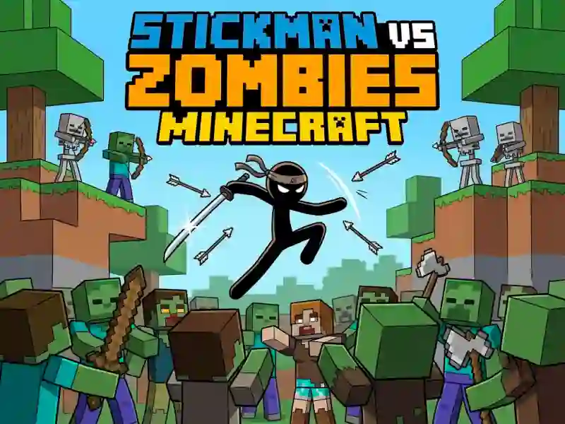 Stickman vs Zombies Minecraft — free online game
