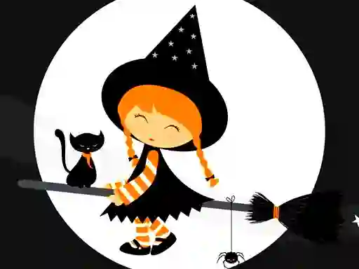 Cute Halloween Witches Jigsaw เกมออนไลน์
