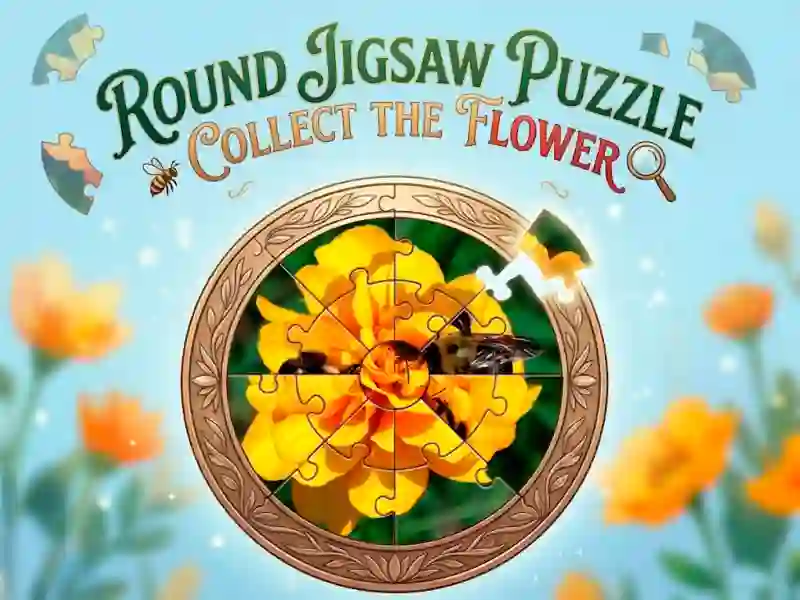 Logħba Round jigsaw Puzzle - Collect the Flower onlajn
