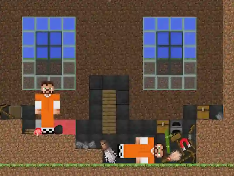 Escape from the prison in Mineblock! Destruction! – tasuta veebimäng