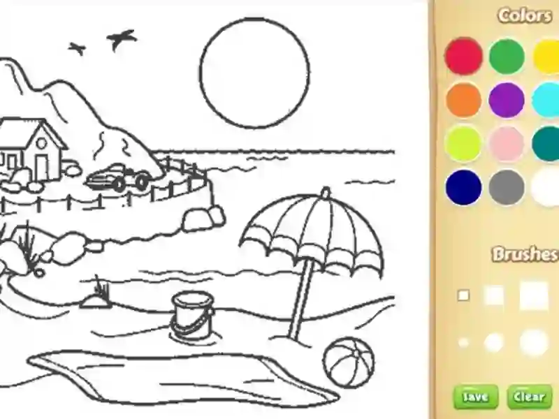 Beach Coloring Book For Kids – tasuta veebimäng