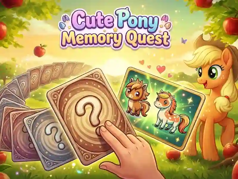 Cute Pony Memory Quest — безкоштовна онлайн гра