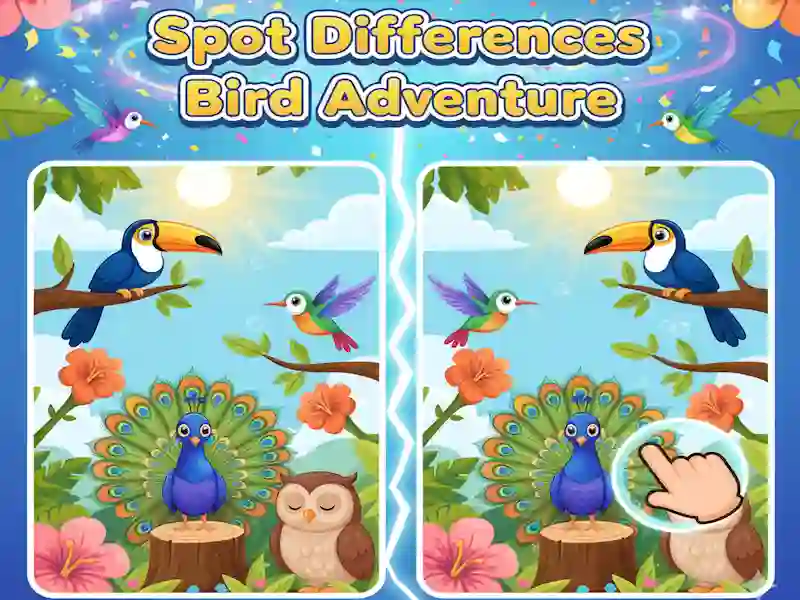 Gioco Spot Differences Bird Adventure in linea