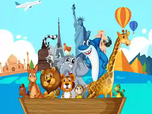 Crazy Friends Travel The World Puzzle — free online game