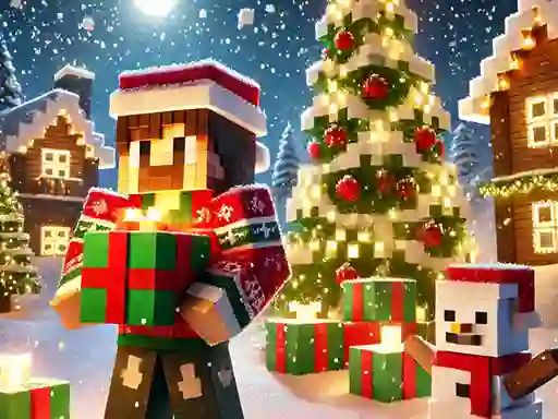 Minecraft Christmas Jigsaw — free online game