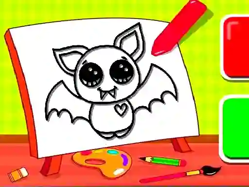 Easy Kids Coloring Bat — free online game
