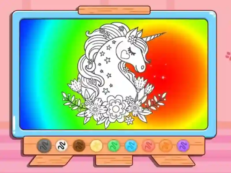 Coloring Book: Glitter Unicorn — jogo online grátis