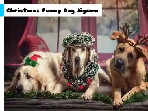 Christmas funny dog puzzle — free online game