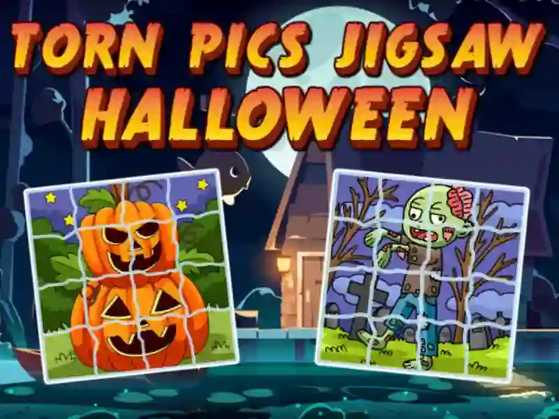 Leikur Torn Pics Jigsaw Halloween á netinu