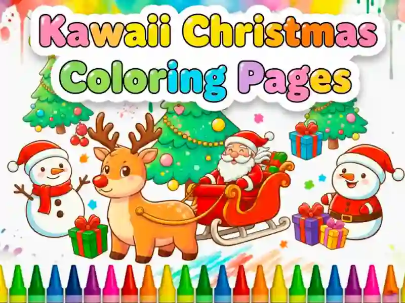 Kawaii Christmas Coloring Pages – tasuta veebimäng