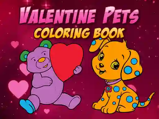 Valentine Pets Coloring Book — free online game