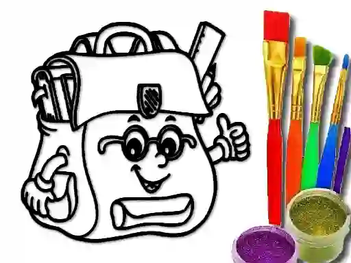 Back To School: School Bag Coloring Book — free online game