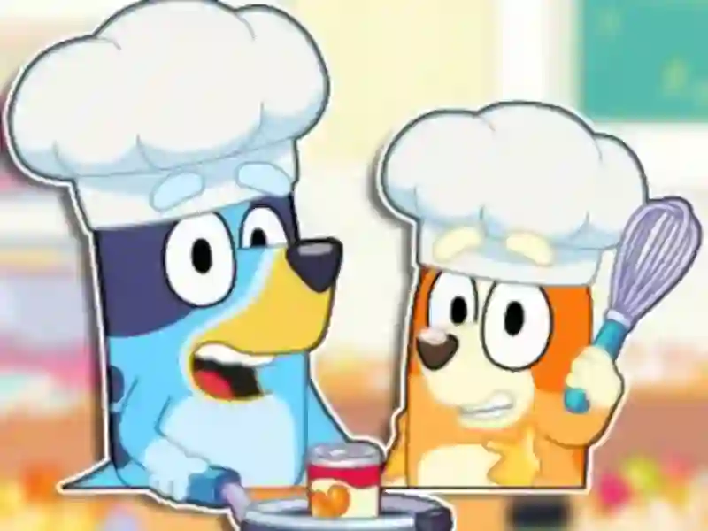 Logħba Jigsaw Puzzle: Bluey & Bingo Fancy Cooking onlajn