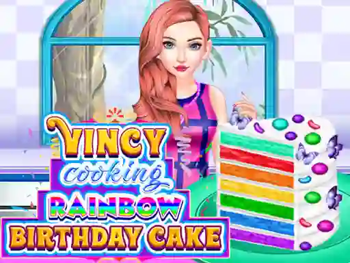 Vincy Cooking Rainbow Birthday Cake — free online game