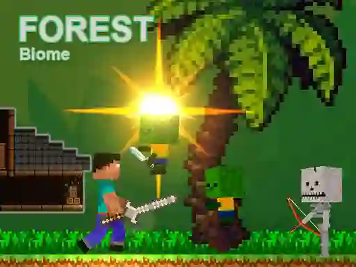 Noob vs Zombies - Forest biome — free online game