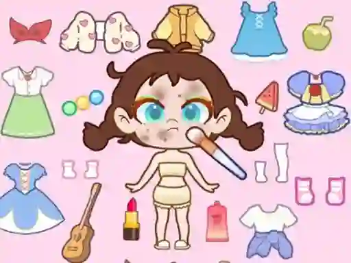 Logħba Paint Doll Dress Up onlajn