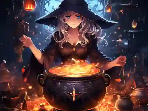 Anime girls Witchcraft — free online game