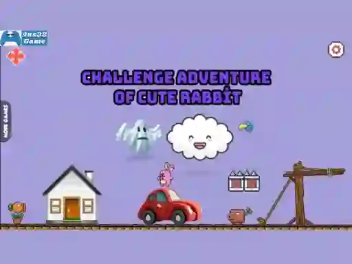 Гульня Challenge adventure of cute rabbit онлайн