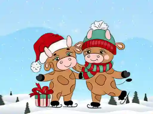 Cute Christmas Bull Difference — gioco online gratis