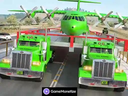 Us army car transport truck — free online game