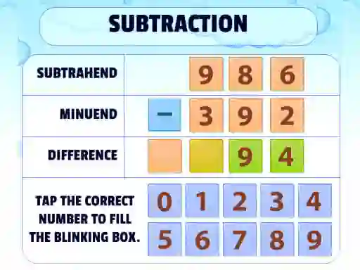 Subtraction Practice — free online game