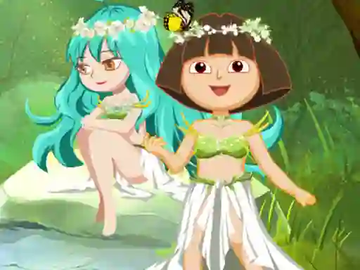 Dora With Wizard In Forest — free online game