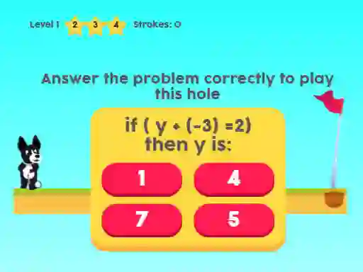 MathPup Golf 4 Algebra — free online game