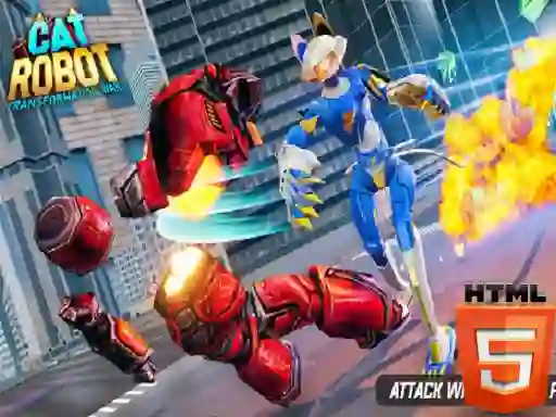 Cat Robot Transform War — free online game