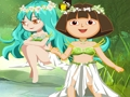 Dora With Wizard In Forest 