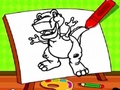 Easy Kids Coloring Dinosaur 