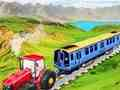 Chained tractor towing train 