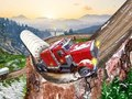Semi-trailer simulator in the snow 