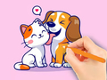 Coloring Book: Dog And Cat 