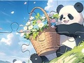 Jigsaw Puzzle: Basket Flower Panda 