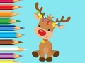 Coloring Book: Cute Christmas Reindeer 