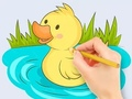 Coloring Book: Baby Duck Swim 