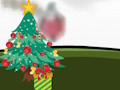 New Year: Santa Claus outside the window 